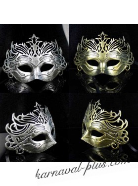 Карнавальная Старинная венецианская маска, серебро/бронза